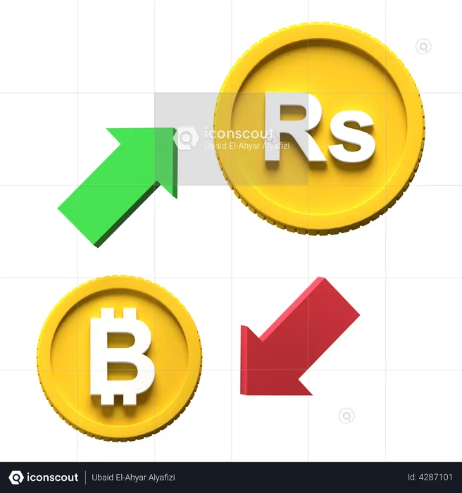 Troca de moedas da rupia do sri lanka  3D Illustration