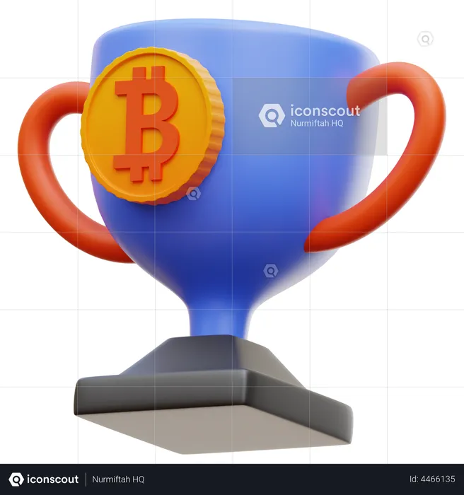 Trofeo bitcoin  3D Illustration