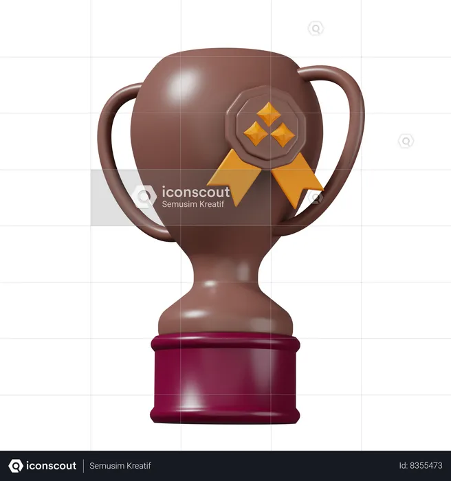 Trofeo de bronce  3D Icon