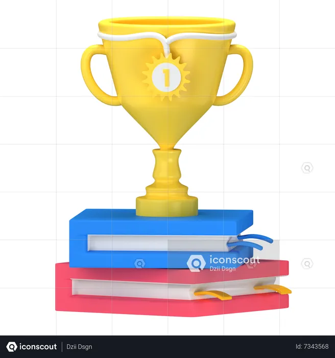 Trofeo con libro  3D Icon