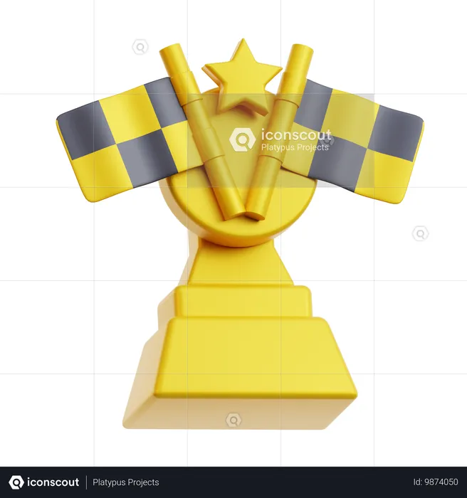 Trofeo de carreras  3D Icon