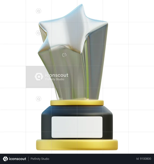 Trofeo de cristal estrella  3D Icon