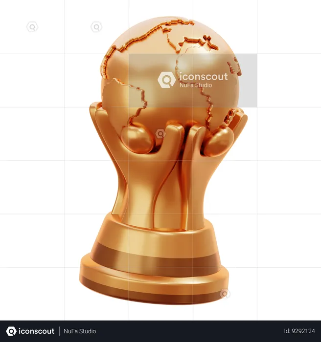 Trofeo de oro de la copa mundial  3D Icon