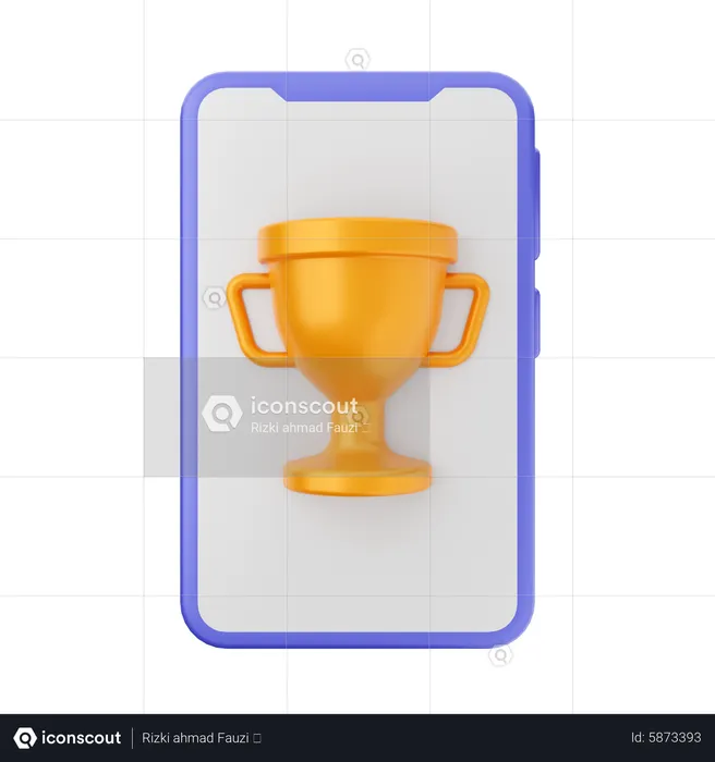 Trofeo en línea  3D Icon