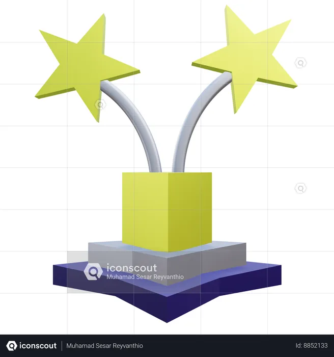 Trofeo estrella  3D Icon