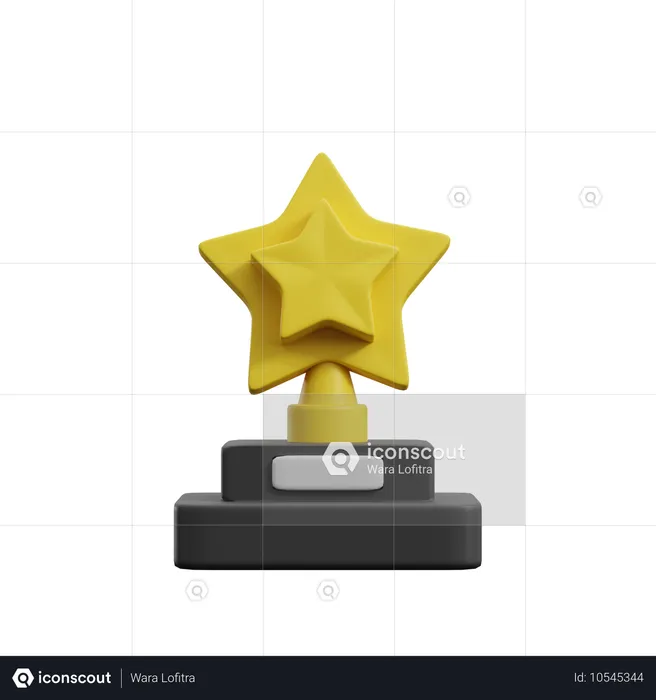 Trofeo estrella  3D Icon