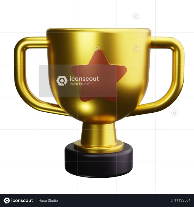 Trofeo estrella  3D Icon