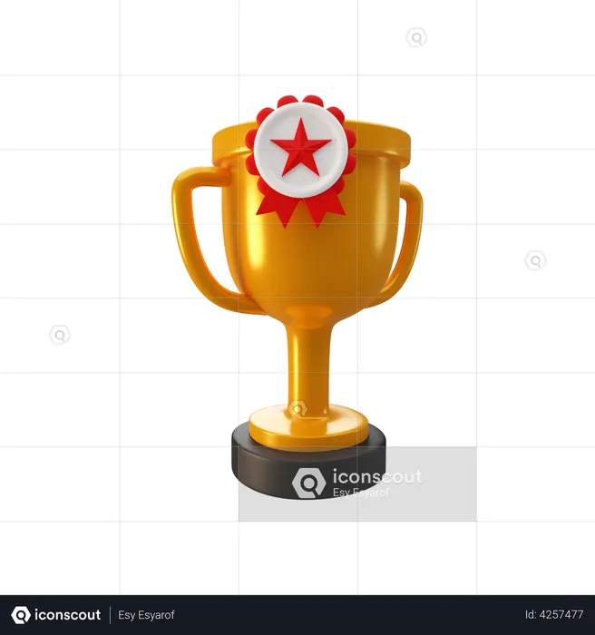 Trofeo estrella  3D Illustration