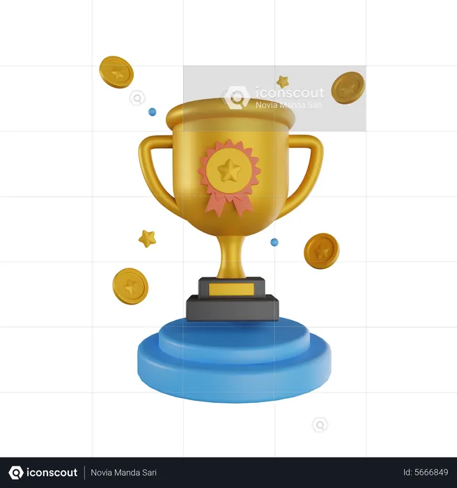 Trofeo estrella  3D Icon