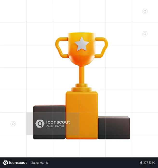 Trofeo ganador  3D Illustration
