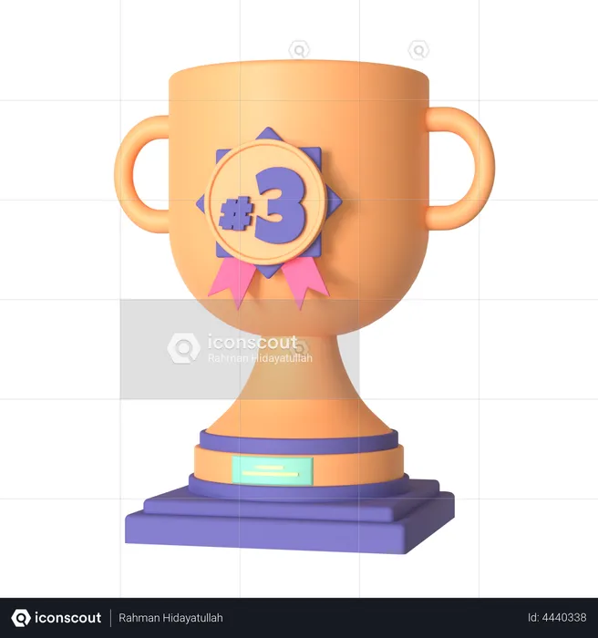 Trofeo del tercer lugar  3D Illustration