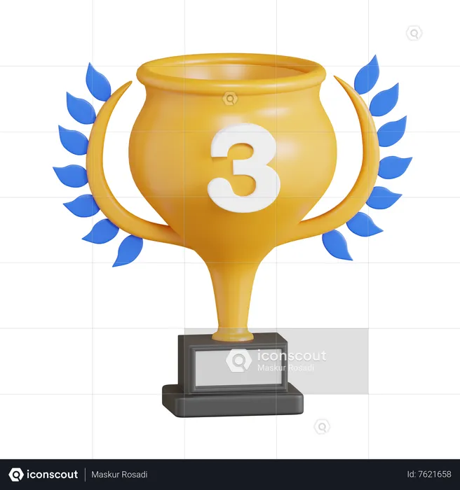 Trofeo del tercer lugar  3D Icon