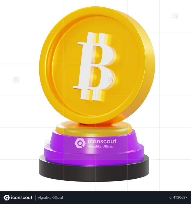 Troféu bitcoin  3D Illustration