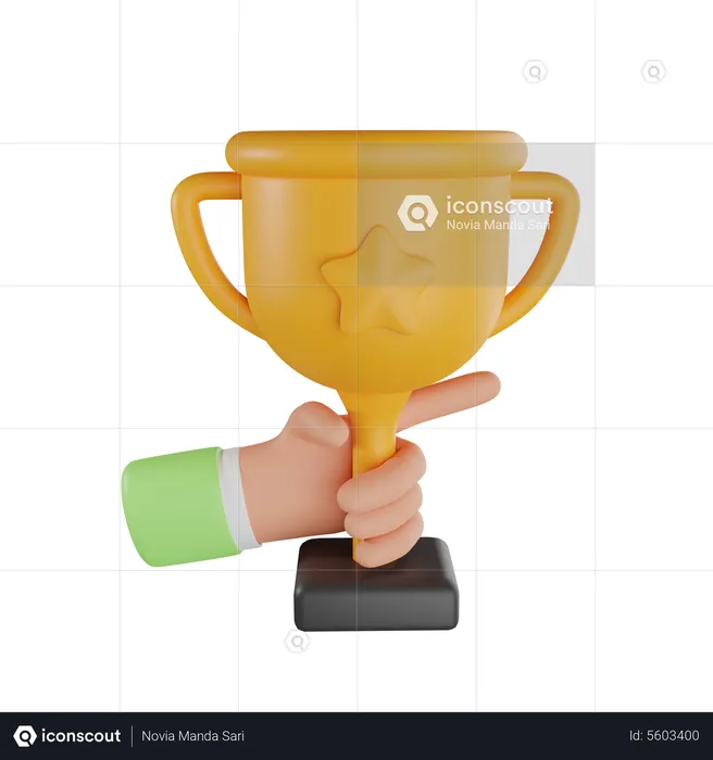 Mão segurando o troféu  3D Icon