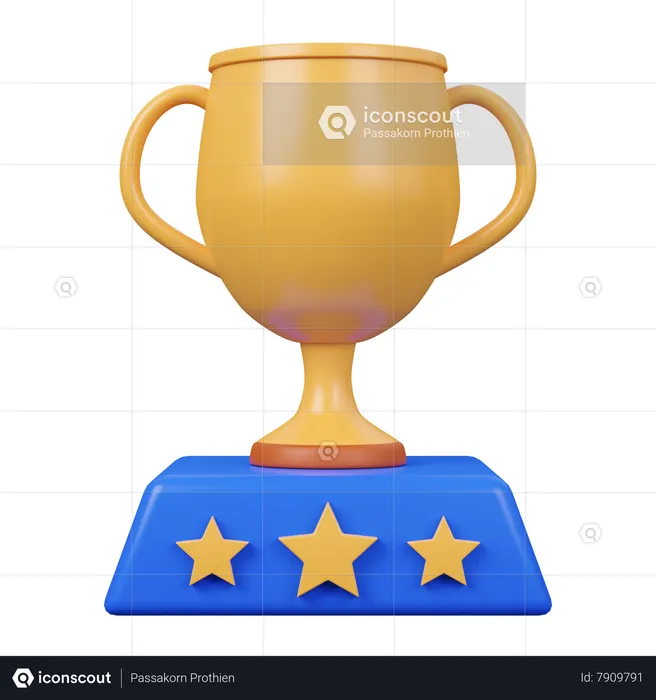 Troféu três estrelas  3D Icon