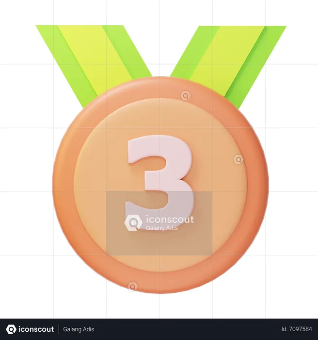 Médaille de bronze pour la troisième place  3D Icon