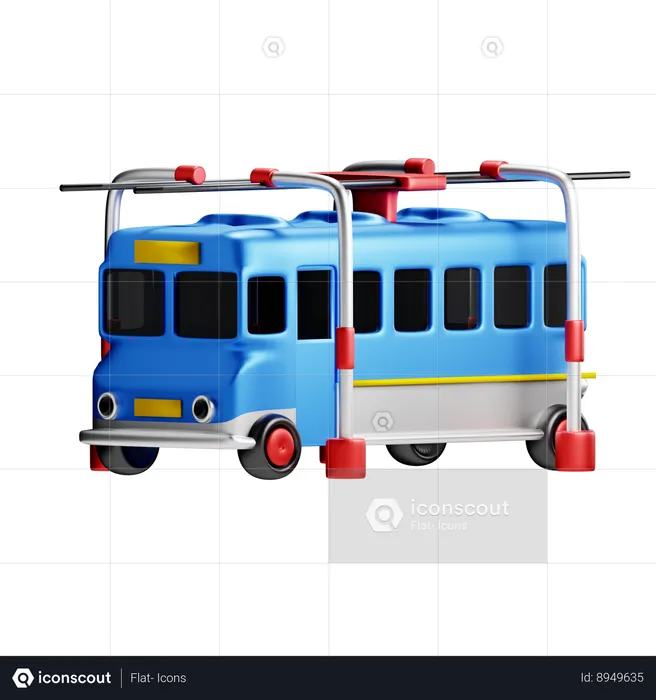 Trolley Bus  3D Icon