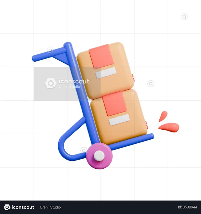 Trolley Delivery  3D Icon