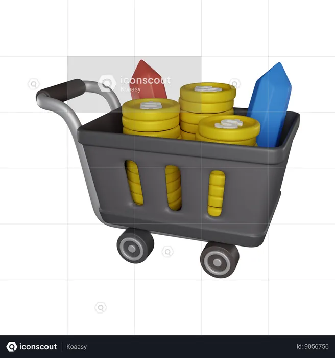 Trolley Money  3D Icon