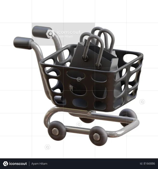 Trolley Shoping  3D Icon