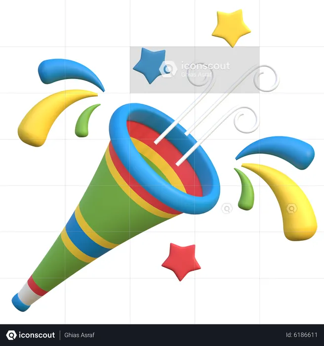 Trombeta de festa  3D Icon