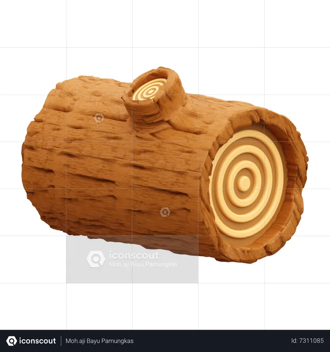 Tronc de bois  3D Icon