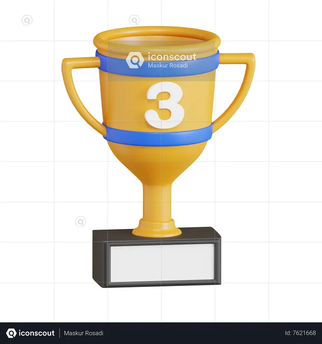 Trophäe für den dritten Platz  3D Icon