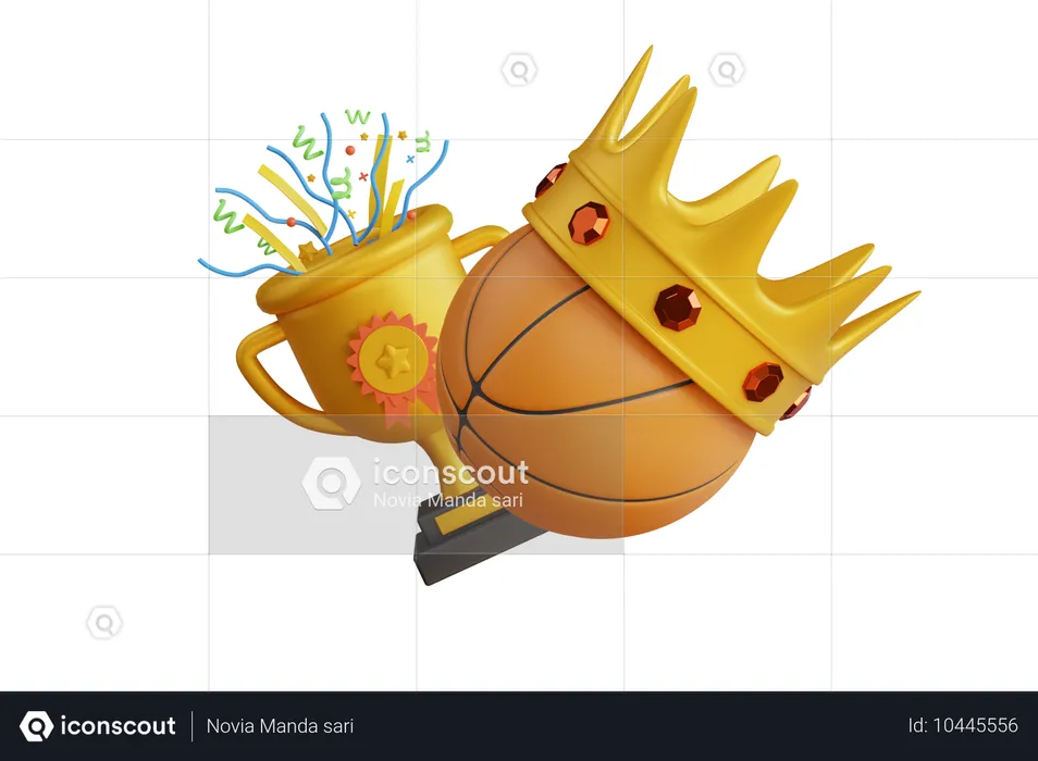 Trophée de basket  3D Icon