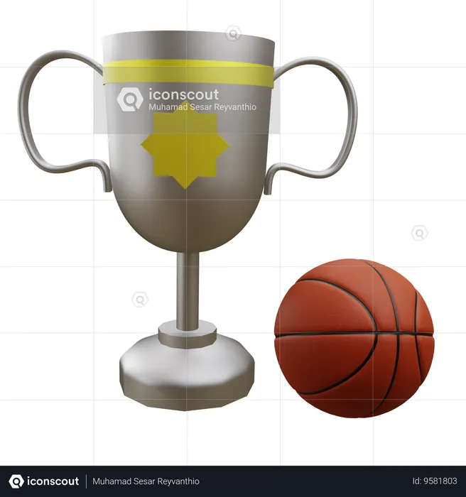 Trophée de basket  3D Icon