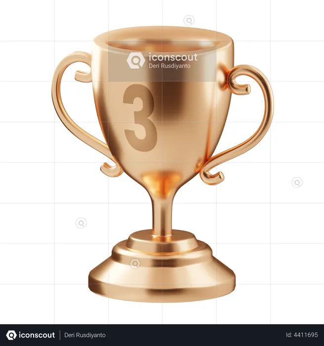 Trophée de bronze  3D Illustration