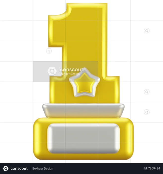 Trophée d'or numéro un  3D Icon