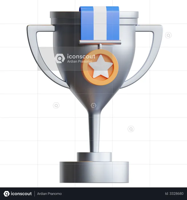 Trophy And Medal  3D Illustration