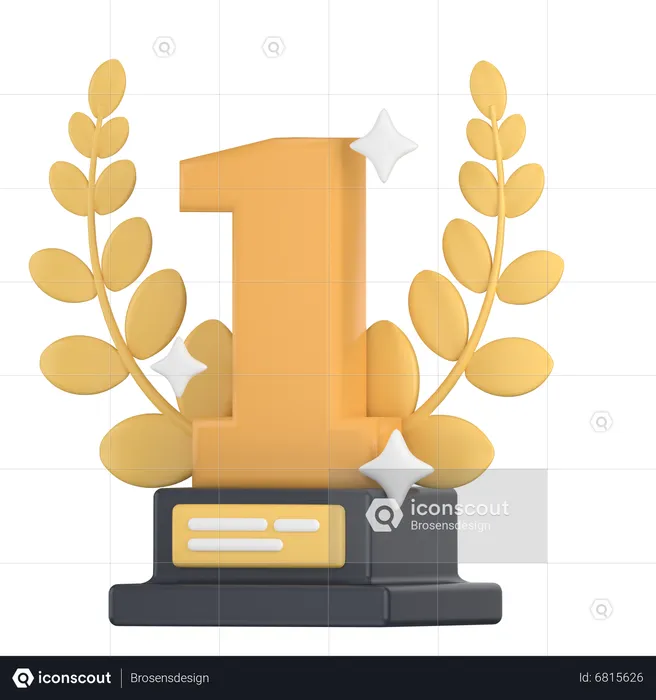 Trophy number one  3D Icon