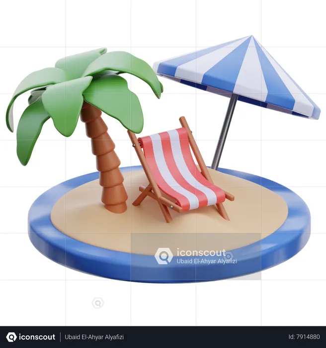 Tropical Island  3D Icon