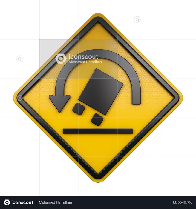 Truck Rollover Sign  3D Icon
