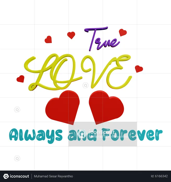 True Love Always Forever  3D Icon