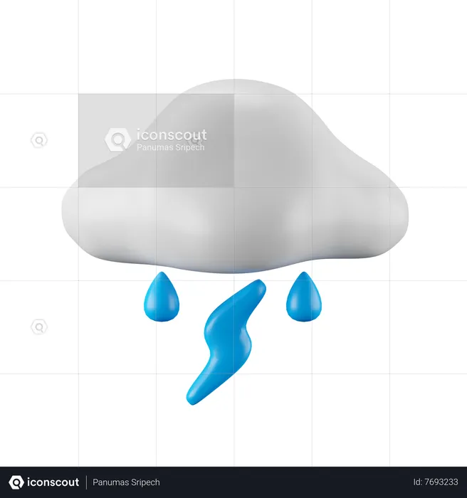 Lluvia de truenos  3D Icon