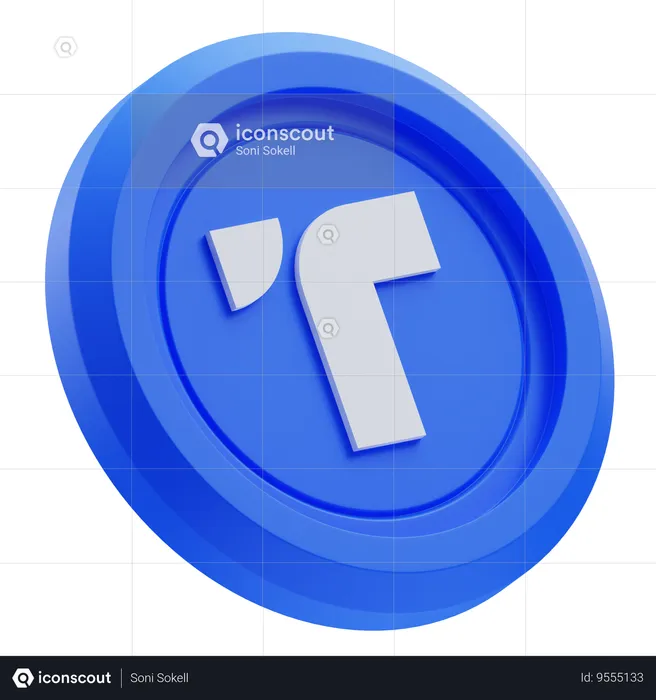 TrueUSD Cryptocurrency  3D Icon