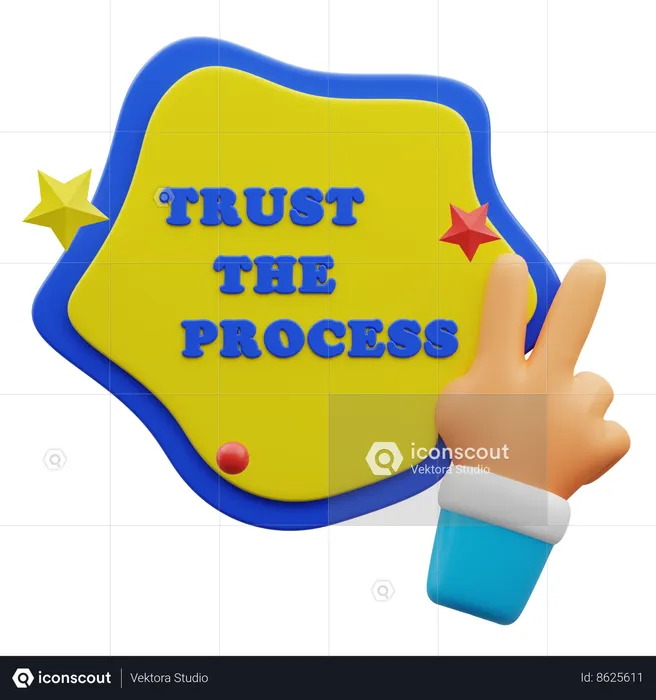 Trust The process Word mark  3D Sticker