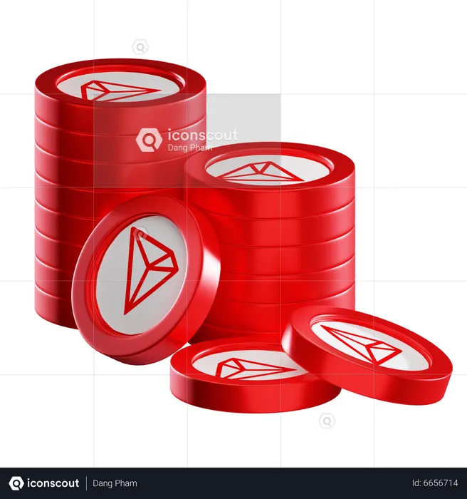 Trx Coin Stacks  3D Icon