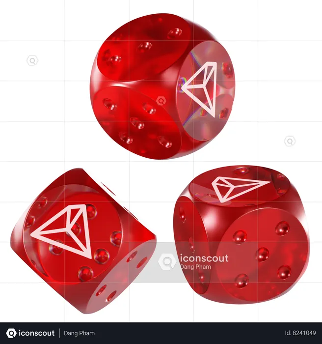 Dados de vidrio trx cripto  3D Icon