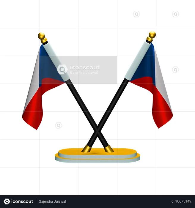 Tschechische Flagge Flag 3D Icon