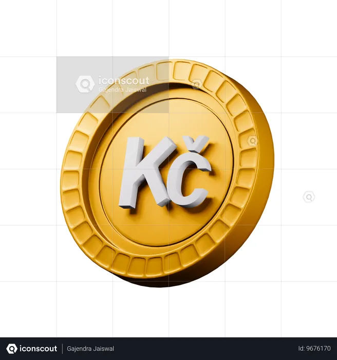 Tschechische Krone  3D Icon