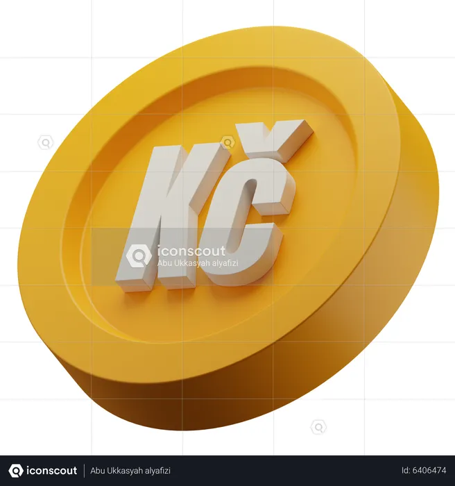 Tschechische Krone Goldmünze  3D Icon