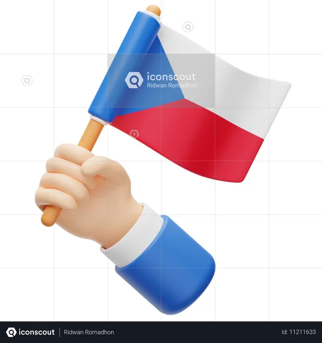 Flagge der Tschechischen Republik Flag 3D Icon