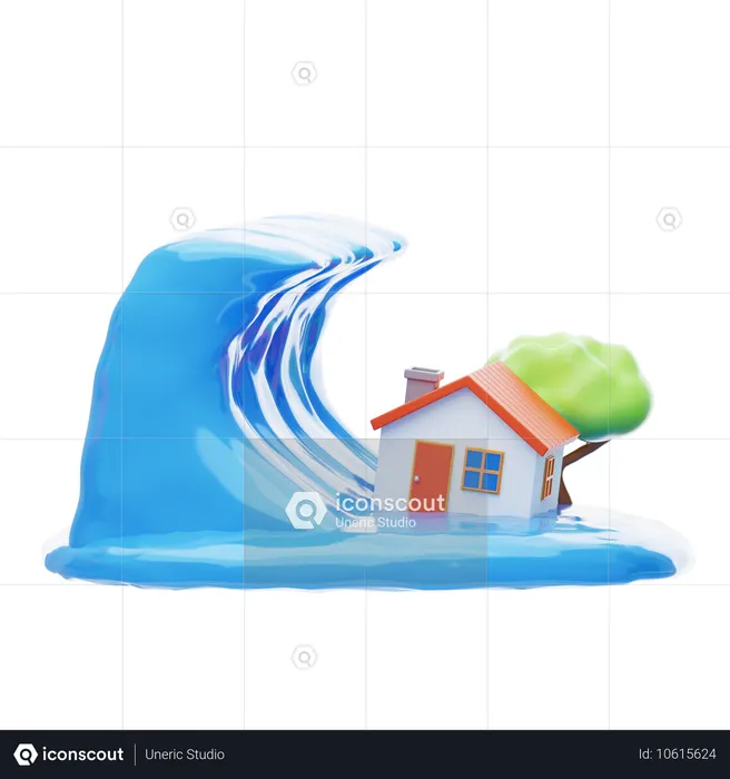 Tsunami  3D Icon