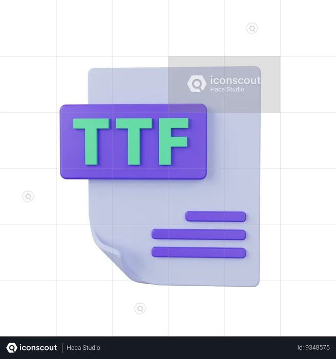 Ttf File  3D Icon