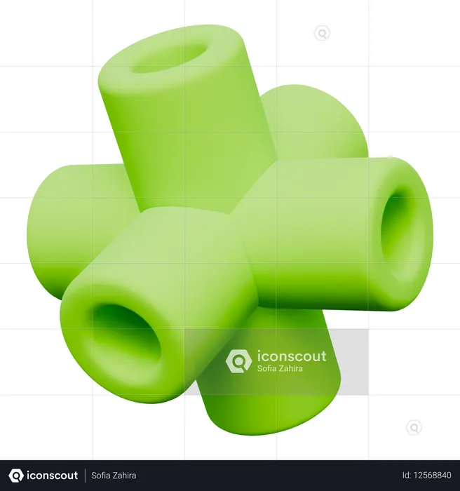 チューブの抽象的な形  3D Icon