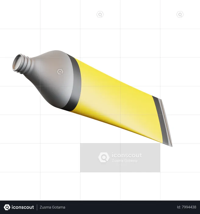 Tube de couleur jaune  3D Icon