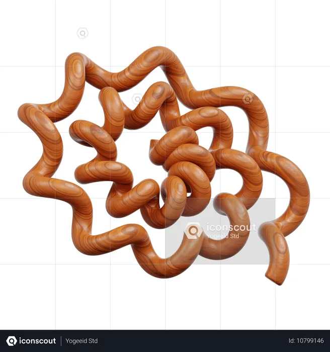 Noeud de tubes en bois entrelacés  3D Icon